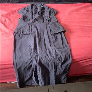 ASOS- sz 14 Black fitted, peplum office dress